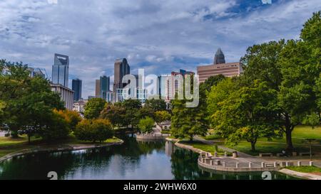 Blick Aus Der Vogelperspektive Auf Queen City, Charlotte North Carolina Stockfoto