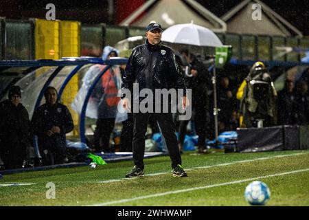 Como, Italien. Februar 2024. Rolando Maran Head Coach (Brescia calcio) wurde während des Spiels der Serie B zwischen Como 1907 und Brescia im Stadio Comunale G. Sinigaglia gesehen. Endpunktzahl; Como 1907 1-0 Brescia. (Foto: Mattia Martegani/SOPA Images/SIPA USA) Credit: SIPA USA/Alamy Live News Stockfoto