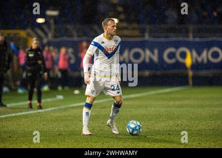 Como, Italien. Februar 2024. Lorenzo Maria Dickmann (Brescia calcio) wurde während des Spiels der Serie B zwischen Como 1907 und Brescia im Stadio Comunale G. Sinigaglia gesehen. Endpunktzahl; Como 1907 1-0 Brescia. (Foto: Mattia Martegani/SOPA Images/SIPA USA) Credit: SIPA USA/Alamy Live News Stockfoto