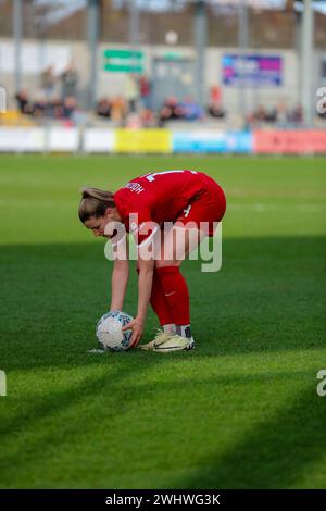 Dartford, Großbritannien. Februar 2024. Dartford, England, 11. Februar 2024: Marie-Therese Hobinger (14 Liverpool) in Aktion während des Adobe Women's FA Cup Spiels zwischen London City Lionesses und Liverpool im Princes Park Stadium in Dartford, England (will Hope/SPP) Credit: SPP Sport Press Photo. /Alamy Live News Stockfoto