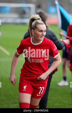 Dartford, Großbritannien. Februar 2024. Dartford, England, 11. Februar 2024: Melissa Lawley (11 Liverpool) bereitet sich auf das Spiel im Adobe Women's FA Cup zwischen London City Lionesses und Liverpool im Princes Park Stadium in Dartford, England vor (will Hope/SPP) Credit: SPP Sport Press Photo. /Alamy Live News Stockfoto