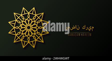 Goldenes islamisches Muster geometrisches Symbol. Ramadan kareem orientalischer Stil Vektorvorlage. Stock Vektor