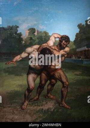 Gustave Courbet: „The Wrestlers“ (1853) Stockfoto