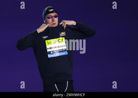 Doha, Katar. Februar 2024. Lucas Henveaux wurde am Sonntag, den 11. Februar 2024, beim 400 m langen Freistil-Finale der Wassersportweltmeisterschaften in Doha, Katar, fotografiert. BELGA FOTO NIKOLA KRSTIC Credit: Belga Nachrichtenagentur/Alamy Live News Stockfoto