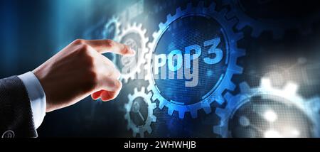 Pop3. Internet Postal Protocol. Universeller Hintergrund. Stockfoto