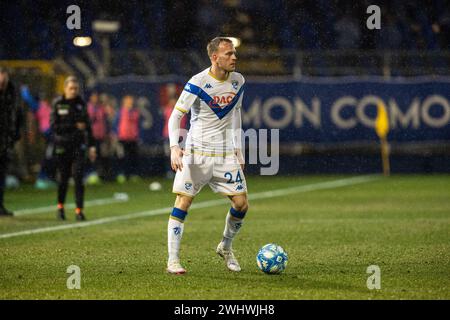 Como, Italien. Februar 2024. Lorenzo Maria Dickmann (Brescia calcio) wurde während des Spiels der Serie B zwischen Como 1907 und Brescia im Stadio Comunale G. Sinigaglia gesehen. Endpunktzahl; Como 1907 1-0 Brescia. (Credit Image: © Mattia Martegani/SOPA Images via ZUMA Press Wire) NUR REDAKTIONELLE VERWENDUNG! Nicht für kommerzielle ZWECKE! Stockfoto