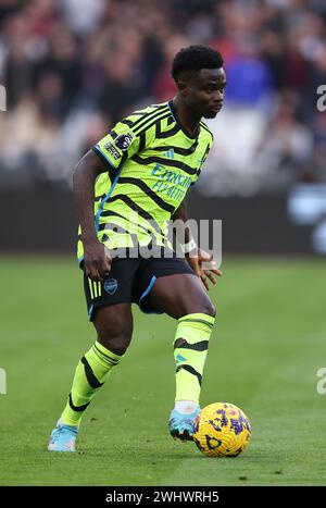 London, Großbritannien. Februar 2024. Bukayo Saka von Arsenal während des Premier League-Spiels im London Stadium. Der Bildnachweis sollte lauten: David Klein/Sportimage Credit: Sportimage Ltd/Alamy Live News Stockfoto