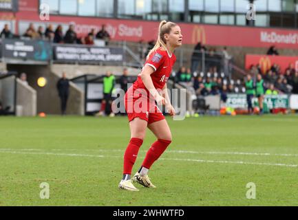 Princess Park Stadium, Dartford, Großbritannien. Februar 2024. Marie Theresa Hobinger (Liverpool 14) während des Fünften Rundenspiels zwischen London City Lionesses und Liverpool im Princess Park Stadium, Dartford, UK, am 11. Februar 2024 (Bettina Weissensteiner/SPP) Credit: SPP Sport Press Photo. /Alamy Live News Stockfoto