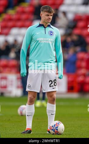 Sheffield, Großbritannien. Januar 2024. Brighton & Hove Albion Stürmer Evan Ferguson (28) während des Spiels in der 4. Runde in der Bramall Lane, Sheffield, England, Großbritannien am 27. Januar 2024 Credit: Every Second Media/Alamy Live News Stockfoto