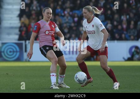 Southampton FC Women gegen Manchester United Women Adobe Women's FA Cup im Silverlake Stadium Stockfoto