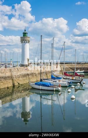 Alter Hafen von Haliguen auf der Halbinsel Quibreon, Bretagne, Frankreich Stockfoto