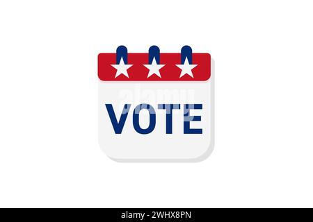 Symbol für die Erinnerung an die Wahlen. Abreißkalender mit amerikanischem Sternsymbol. Stock Vektor