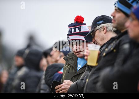 Halifax, England - 7. Februar 2024 - Wakefield Trinity Fans. Rugby League Challenge Cup, Siddal ARLFC vs Wakefield Trinity in Chevinedge (Siddal Sports and Community Centre), Halifax, UK Dean Williams Stockfoto