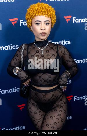 Las Vegas, USA. Februar 2024. Ice Spice nimmt an Michael Rubins Fanatics Super Bowl Party 2024 im Marquee Nachtclub im Cosmopolitan Teil, während der Super Bowl Week am 10. Februar 2024 in Las Vegas, Nevada. (Travis P Ball/SIPA USA) Credit: SIPA USA/Alamy Live News Stockfoto