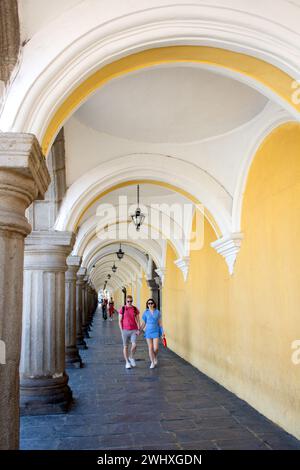 Portal Panaderas, Calle del Arco, Antigua, Departement Sacatepéquez, Republik Guatemala Stockfoto