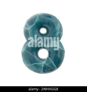 Risseiszahl 8 - 3D gefrorene Ziffer - geeignet für Natur-, Winter- oder Weihnachtsthemen Stockfoto