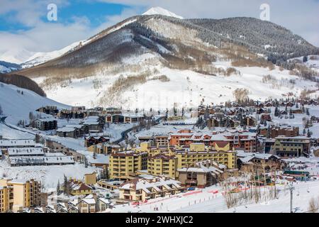 Die Stadt Mt. Crest Butte in den Colorado Rocky Mountains Stockfoto