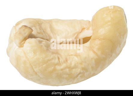 Geschälter Cashewkern auf weißem isoliertem Hintergrund Stockfoto