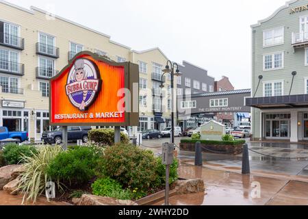 Bubba Gump Restaurant Schild, Cannery Row, New Monterey, Monterey, Kalifornien, Vereinigte Staaten von Amerika Stockfoto