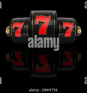 Rotes 777 Casino-Schild 3D Stockfoto