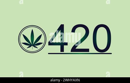Happy 420 stilvolles Design für Textabbildungen Stock Vektor