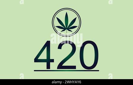 Happy 420 stilvolles Design für Textabbildungen Stock Vektor