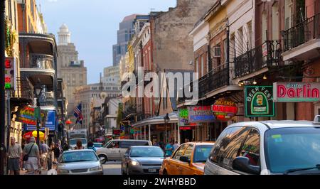 Bourbon Street im French Quarter - New Orleans, Louisiana - USA Stockfoto