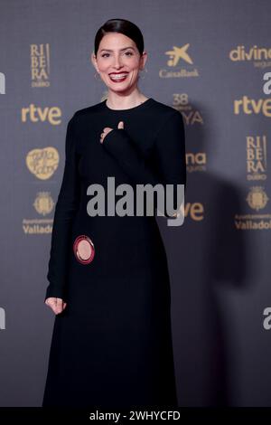 Valladolid, Spanien. Februar 2024. Valladolid, Spanien; 10.02.2024.- Barbara Lennie Schauspielerin Charaktere auf dem Roten Teppich der Goya Awards 2024. Vermerk: Juan Carlos Rojas/dpa/Alamy Live News Stockfoto