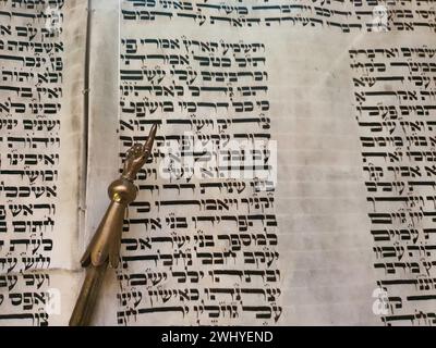 Öffnen Sie die Torah-Scroll Stockfoto