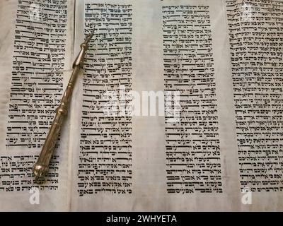 Öffnen Sie die Torah-Scroll Stockfoto