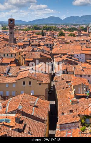 Blick auf Lucca, toskanische Stadt Stockfoto