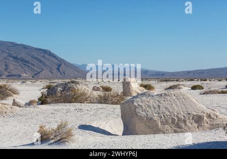Der White Sands National Park in New Mexico ist ein Nationalpark-ähnliches Naturschutzgebiet am nördlichen Ende der Chihuahua-Wüste in Mexi Stockfoto