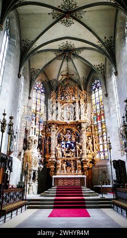 Blick auf den Hochaltar in der St. Nikolaus Münster in Ãœberlingen Stockfoto