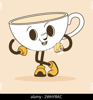 Positive Teetasse Maskottchen Charakter oder Persönlichkeit Stock Vektor