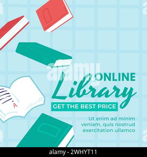 Online-Bibliothek zum besten Preis mit elektronischem Buch Stock Vektor