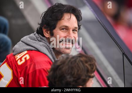 Paul Rudd vor dem Super Bowl LVIII, Allegiant Stadium, Las Vegas, Nevada, USA. Bilddatum: Sonntag, 11. Februar 2024. Stockfoto