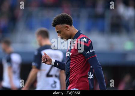 Dan Ndoye (Bologna) während des italienischen Spiels der Serie A zwischen Bologna 4-0 Lecce im Renato Dall Ara Stadium am 11. Februar 2024 in Bologna, Italien. Quelle: Maurizio Borsari/AFLO/Alamy Live News Stockfoto