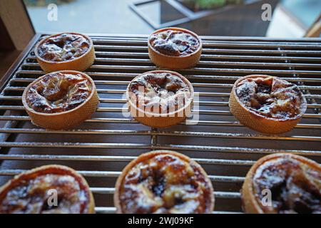 Nahaufnahme französischer Birnentorte (La Tarte Bourdaloue) Stockfoto