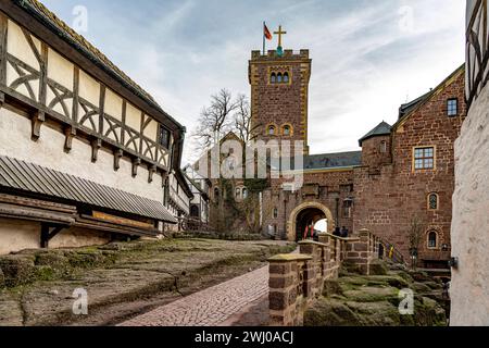 Die Wartburg Vorburg der Wartburg, UNESCO Welterbe in Eisenach, Thüringen, Deutschland die Vorburg der Wartburg, UNESCO-Weltkulturerbe Stockfoto