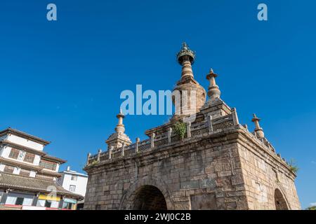 Die Vajra-Pagode des Miaozhan-Tempels mit einer Geschichte von mehr als 500 Jahren, Kunming, China Stockfoto