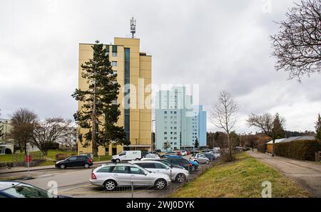 Blick in das Auenring-Quartie im Süden von Bassersdorf im Zürcher Unterland. (Bassersdorf, Schweiz, 19.02.2023) Stockfoto