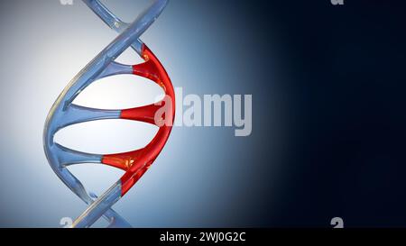 3D-Rendering der DNA-Editing-Technik namens CRISPR, um defekte DNA durch eine gesunde Kopie zu ersetzen Stockfoto