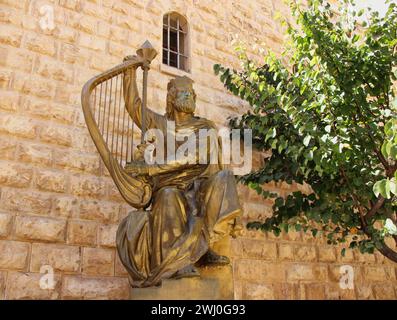 König David; Dormitio Abbey Jerusalem Stockfoto