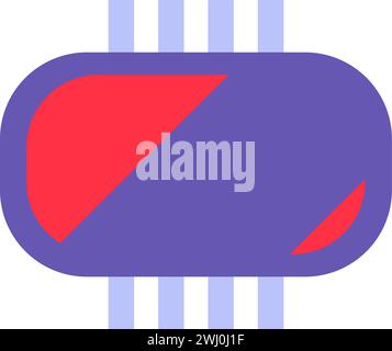 KI-Schema. Hochpräzises elektronisches Produkt, abstraktes Techno-Element für modernes und technologisches Retro-Design. Einfache Farbvektor-Piktogramme isolieren Stock Vektor