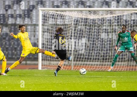 Brüssel, Belgien Februar 2024. Das Bild wurde während eines Fußballspiels zwischen RSC Anderlecht Futures U23 und Royal Football Club Seraing am 21. Spieltag der Challenger Pro League 2023-2024 am Samstag, 10. Februar 2024 in Brüssel, Belgien, gezeigt. Quelle: Sportpix/Alamy Live News Stockfoto