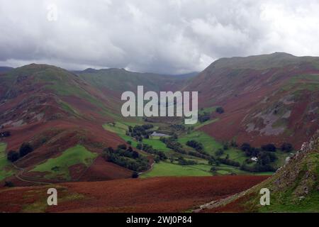 Beda Head, das Boredale Valley & Place fiel aus dem Wainwright Hallin Fell im Lake District National Park, Cumbria, England, Großbritannien. Stockfoto