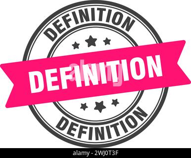 Definitionsstempel. Definition rundes Zeichen. Etikett auf transparentem Hintergrund Stock Vektor