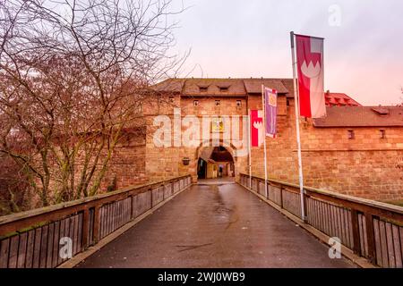 Frauentor, Stadtmauer von Nürnberg, Deutschland Stockfoto