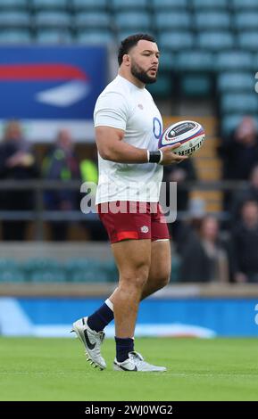 England im Spiel beim Guiness 6 Nations Rugby-Spiel zwischen England und Wales im Twickenham Stadion, London am 10. Februar 2024 Stockfoto