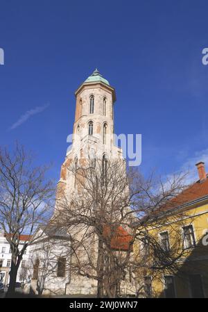 Der Turm der Maria Magdalena Kirche, Burgviertel, Var, Budapest, Ungarn Stockfoto